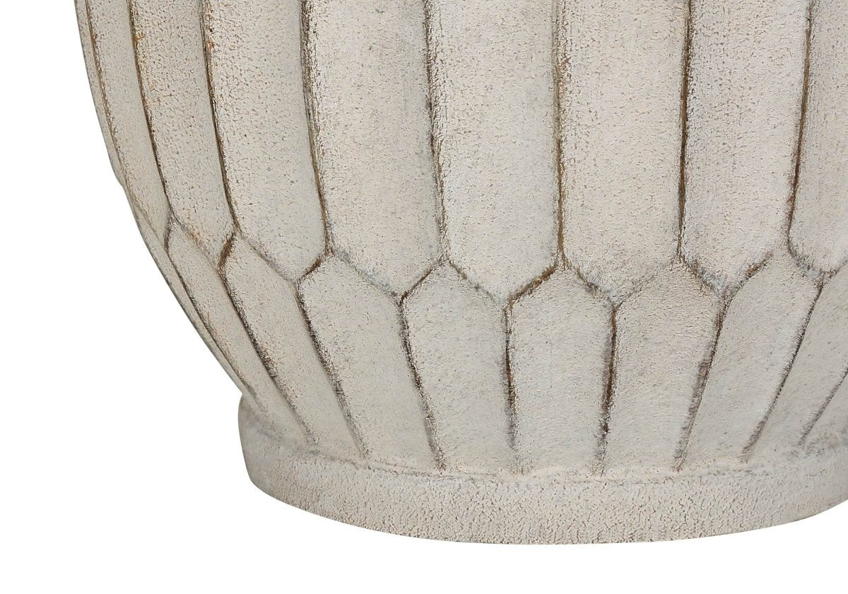 Transitional Cream Resin Table Lamp With Ivory Shade - Sleep Galleria