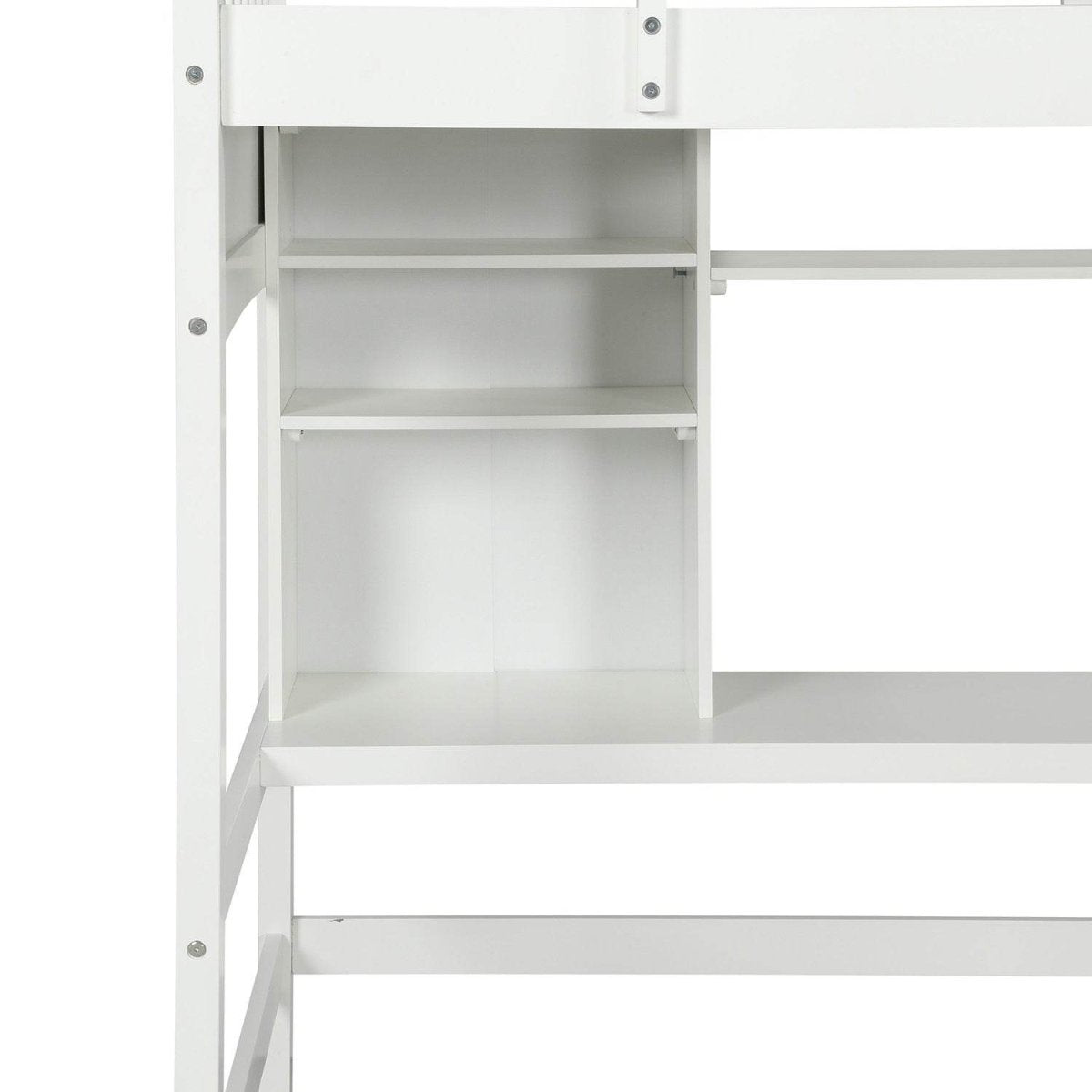 Twin Loft Bed With Desk Shelves And Solid Wood - Serenova - Omega Lifestyles