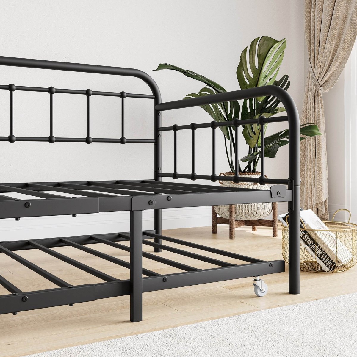 Twin Metal Frame Daybed With Trundle And Headboard - Serenova - Omega Lifestyles