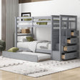 Twin-Over-Twin Solid Wood Bunk Bed With Trundle - Sleep Galleria