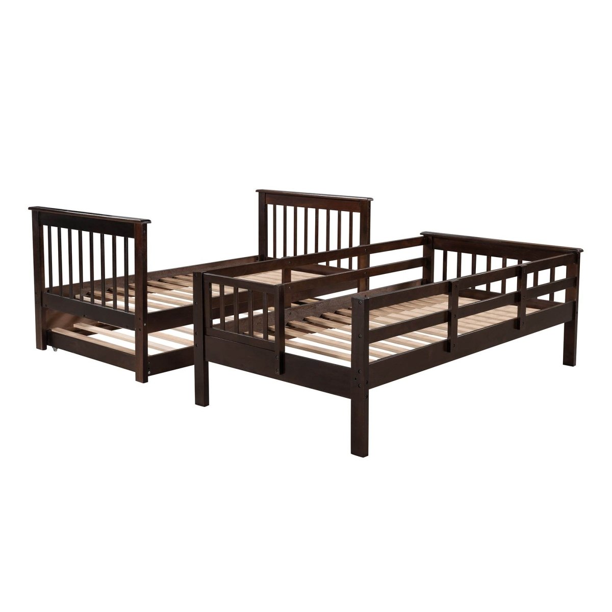 Twin - Over - Twin Solid Wood Stairway Bunk Bed With Trundle - Serenova - Omega Lifestyles