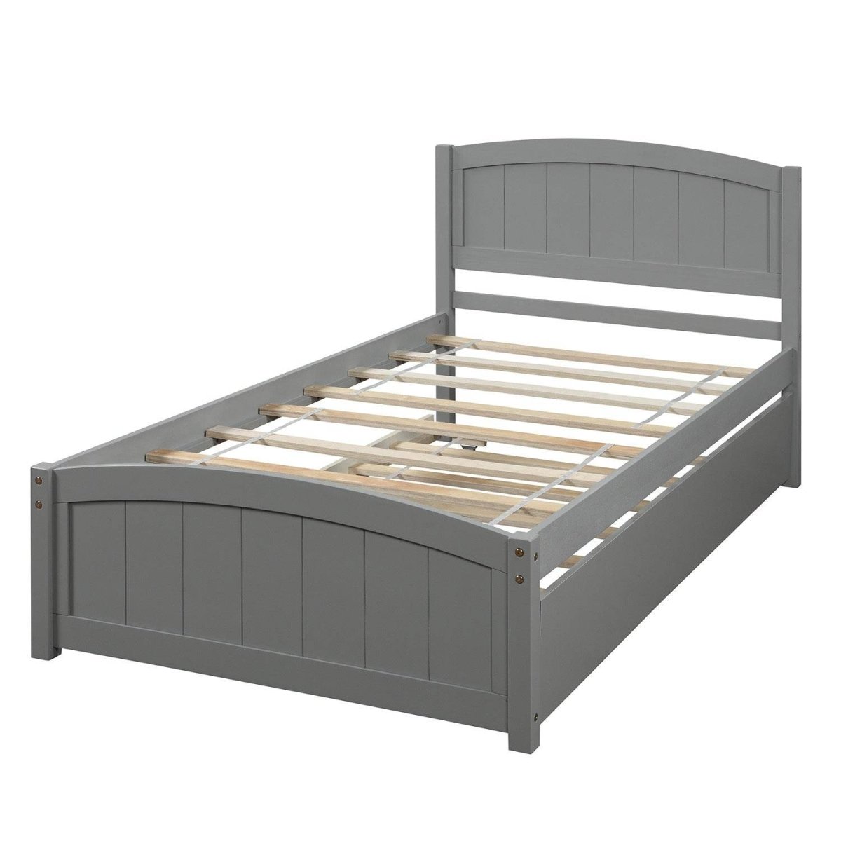 Twin Solid Pine Wood Platform Bed With Trundle - Serenova - Omega Lifestyles