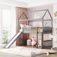 Twin Solid Wood Loft Bed With Slide - Sleep Galleria