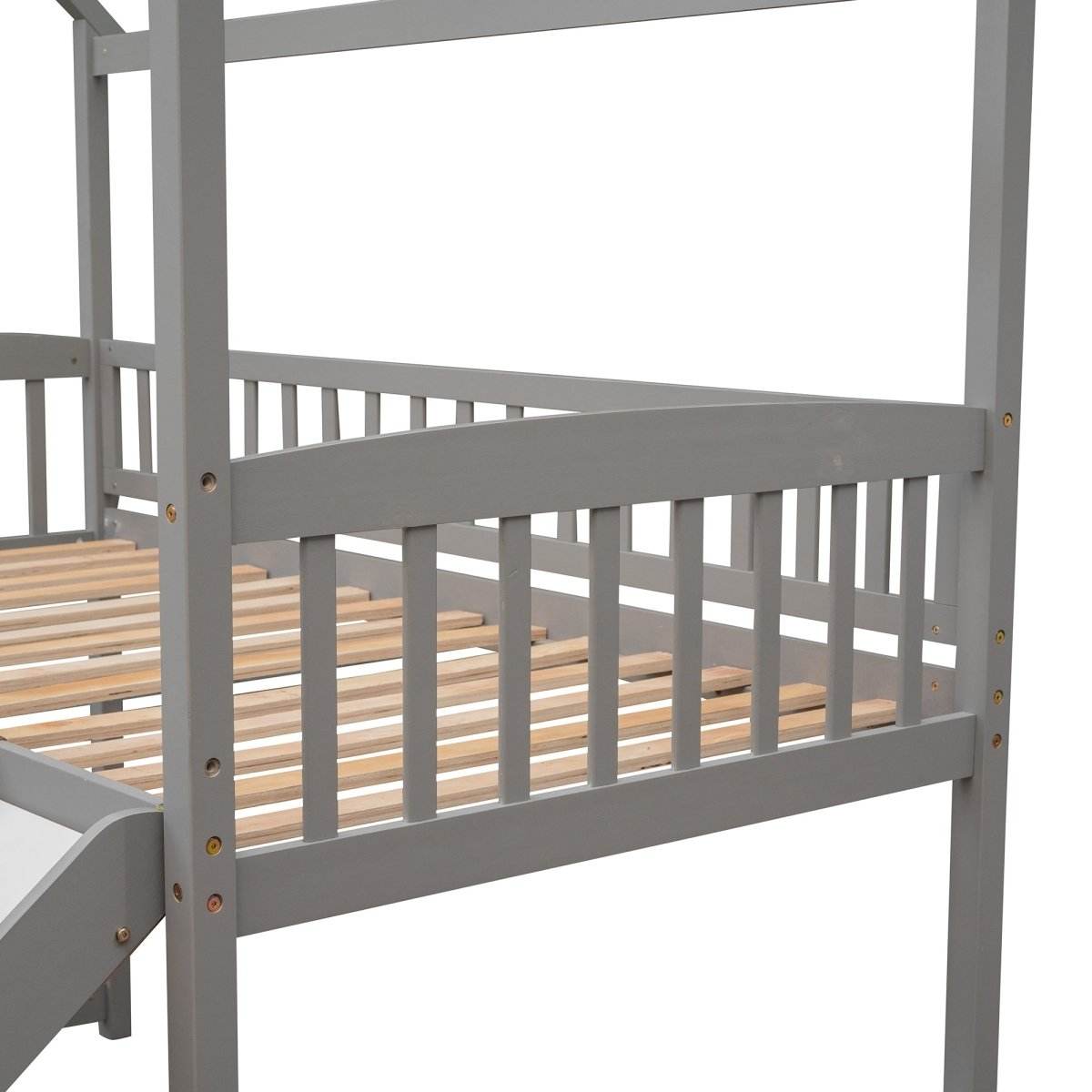 Twin Solid Wood Loft Bed With Slide - Sleep Galleria