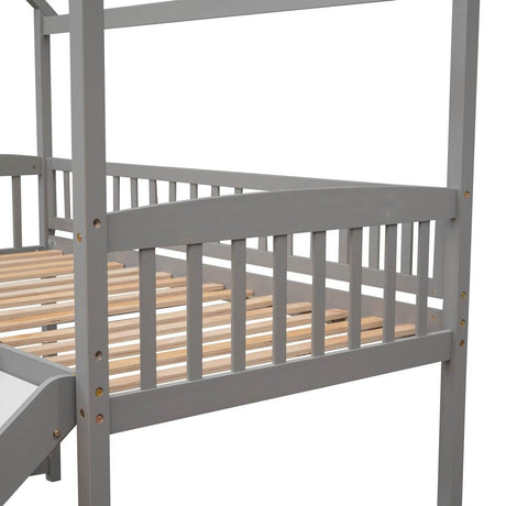 Twin Solid Wood Loft Bed With Slide - Sleep Galleria