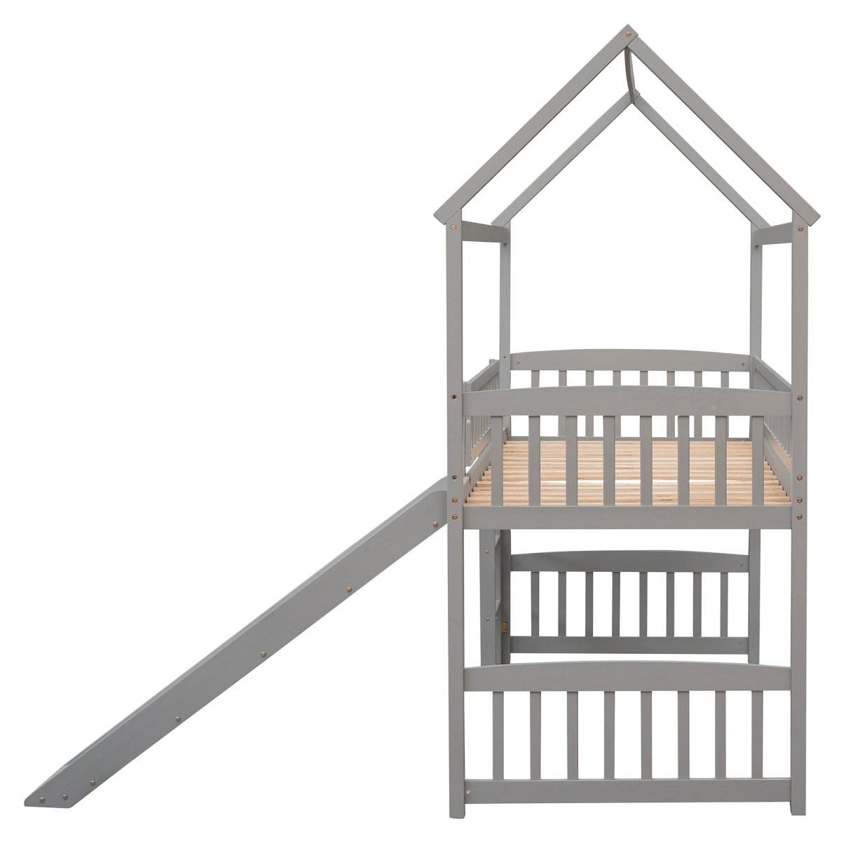 Twin Solid Wood Loft Bed With Slide - Sleep Galleria