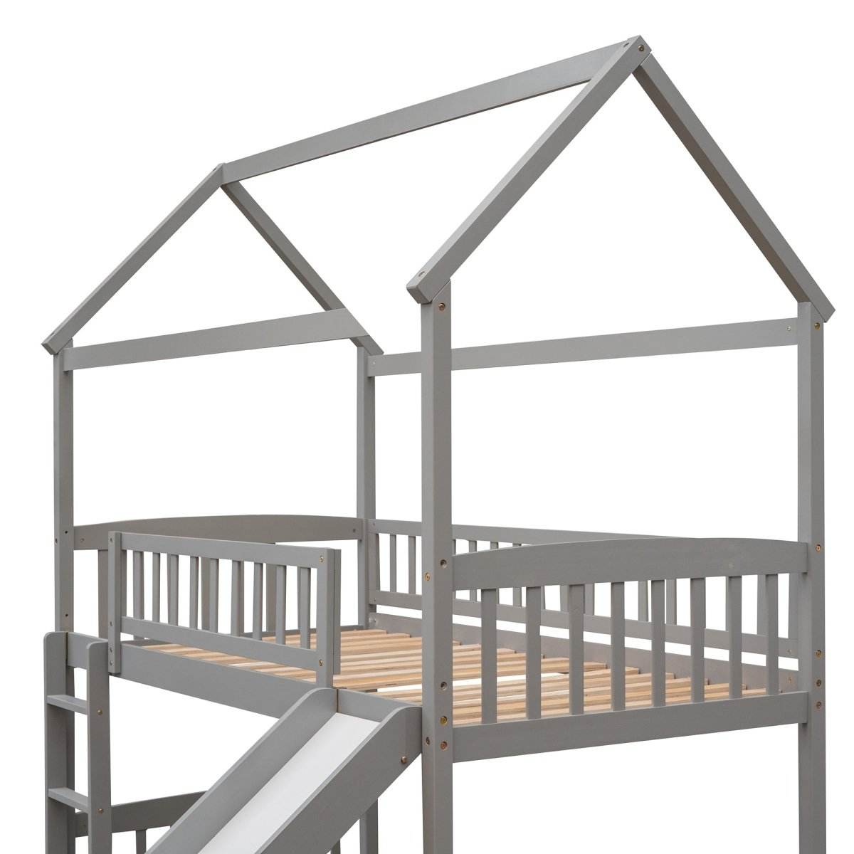 Twin Solid Wood Loft Bed With Slide - Sleep Galleria