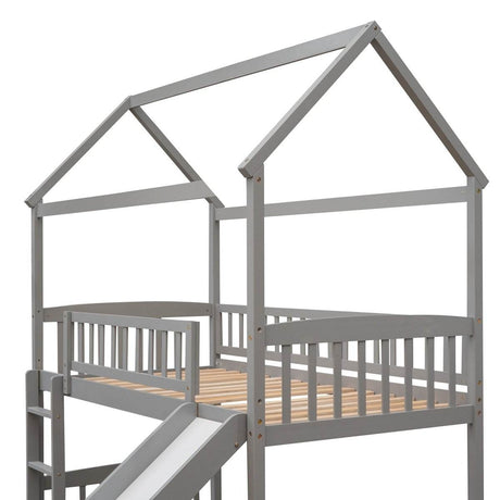 Twin Solid Wood Loft Bed With Slide - Sleep Galleria