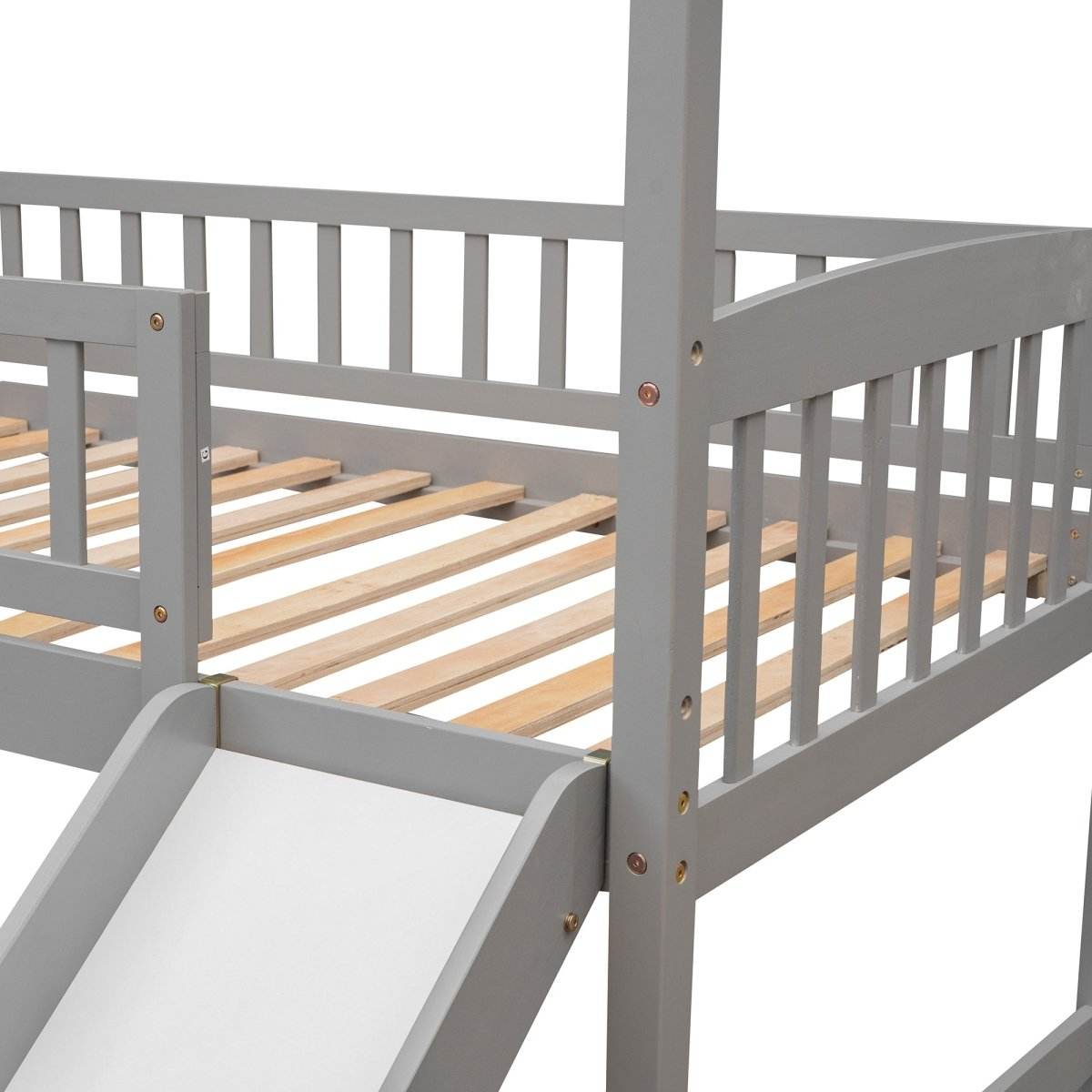 Twin Solid Wood Loft Bed With Slide - Sleep Galleria