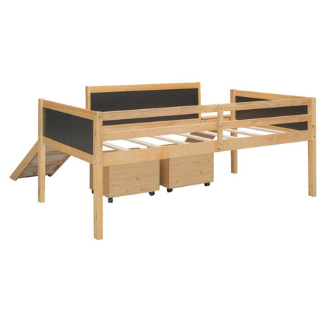 Twin Solid Wood Loft Bed With Storage Boxes - Sleep Galleria