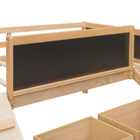 Twin Solid Wood Loft Bed With Storage Boxes - Sleep Galleria