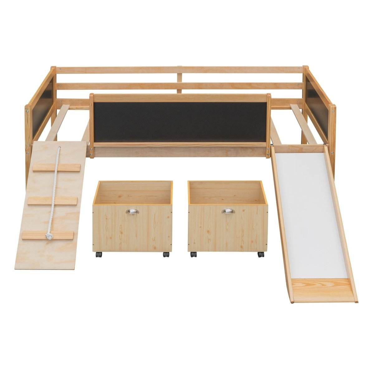 Twin Solid Wood Loft Bed With Storage Boxes - Sleep Galleria