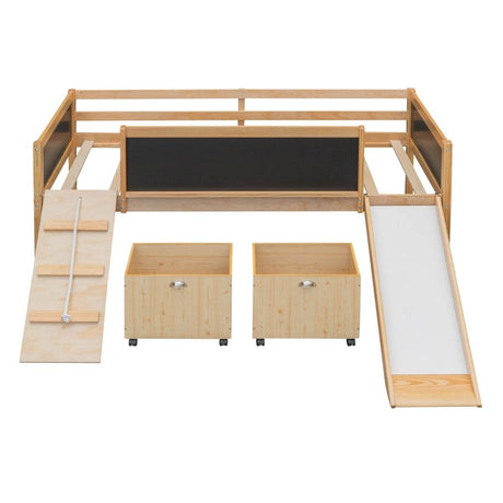 Twin Solid Wood Loft Bed With Storage Boxes - Sleep Galleria