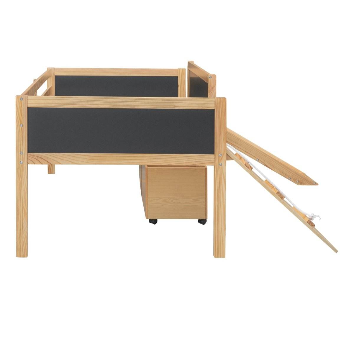 Twin Solid Wood Loft Bed With Storage Boxes - Sleep Galleria
