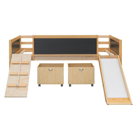 Twin Solid Wood Loft Bed With Storage Boxes - Sleep Galleria