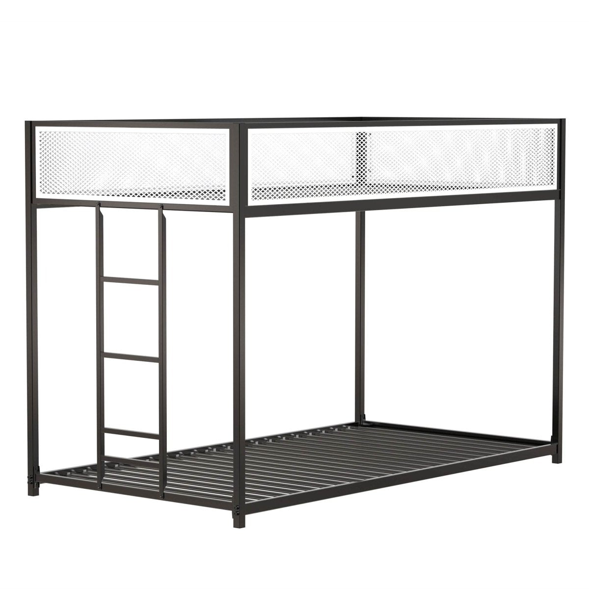 Twin Twin Metal Bunk Bed With Ladder And Guardrails - Serenova - Omega Lifestyles