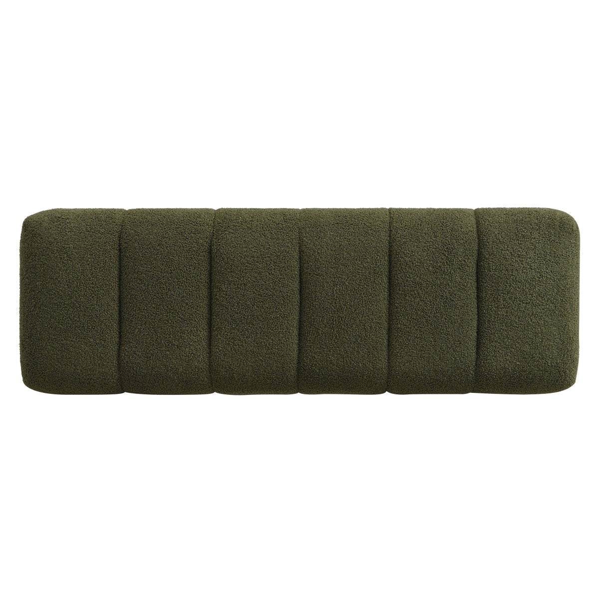 Upholstered Green Boucle Fabric Dining Bench - Sleep Galleria
