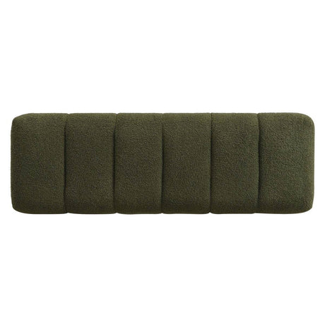 Upholstered Green Boucle Fabric Dining Bench - Sleep Galleria