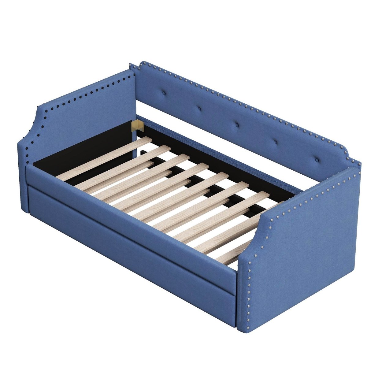 Upholstered Linen Twin Daybed With Trundle - Sleep Galleria