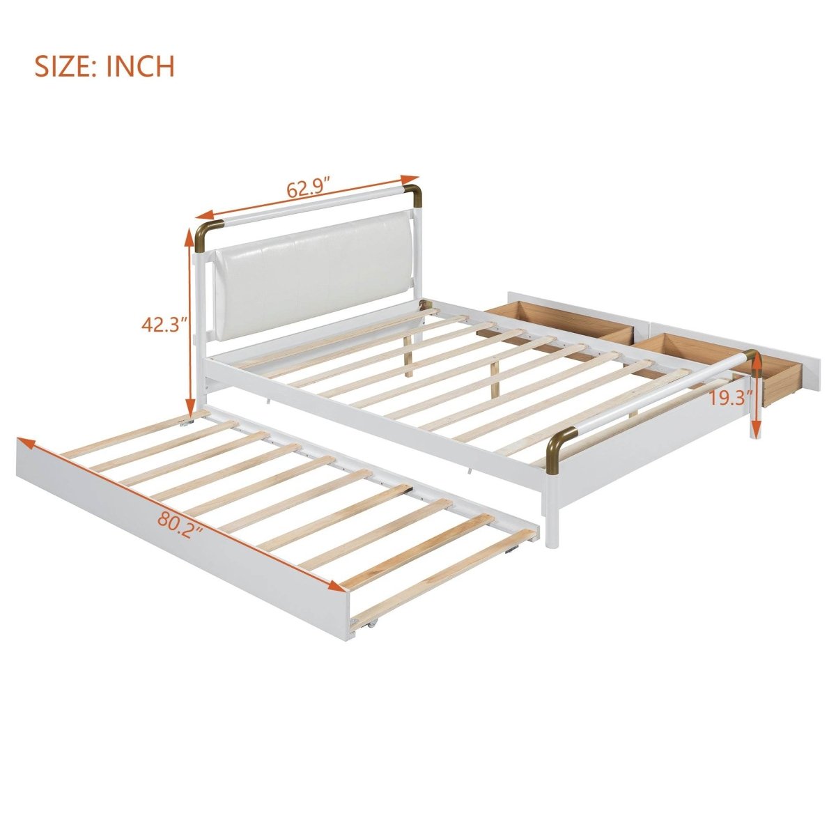 Upholstered Platform Bed With Trundle And Storage Drawers - Sleep Galleria