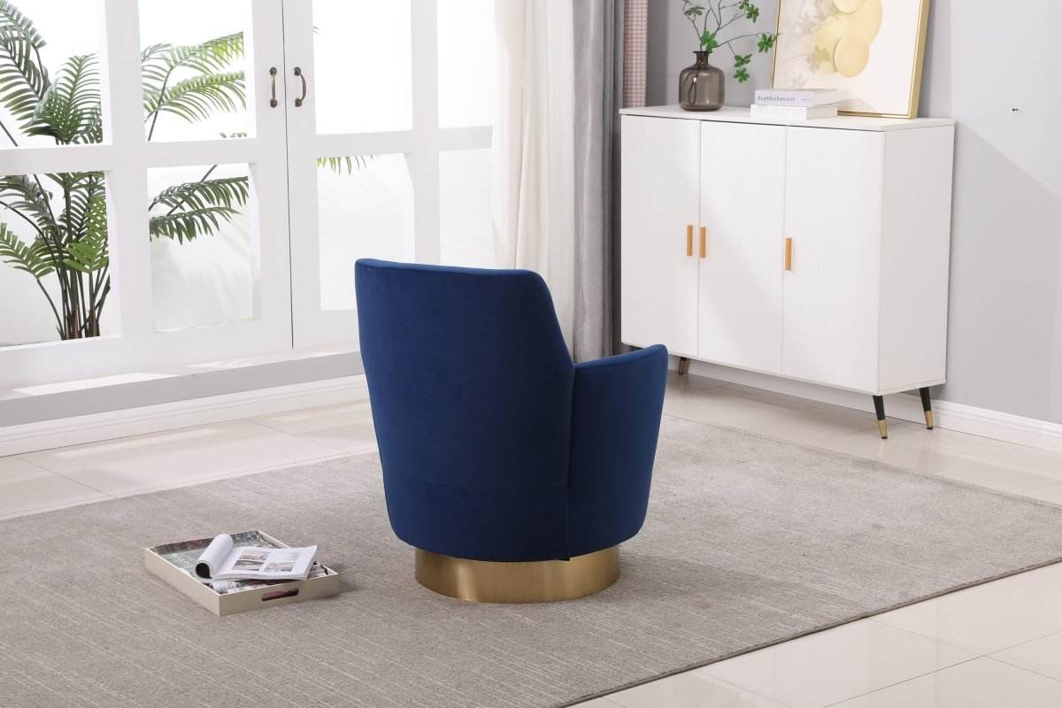 Velvet Swivel Barrel Accent Chair With Iron Base - Sleep Galleria