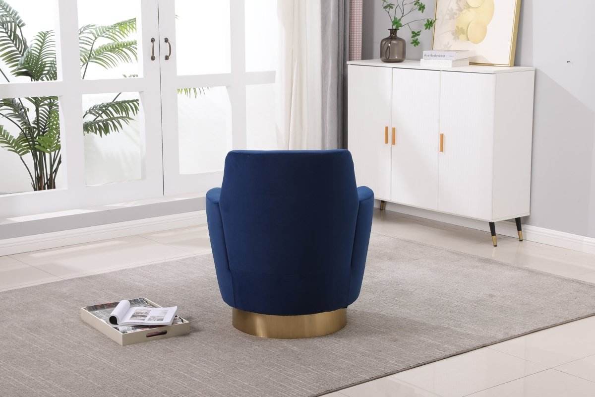 Velvet Swivel Barrel Accent Chair With Iron Base - Sleep Galleria