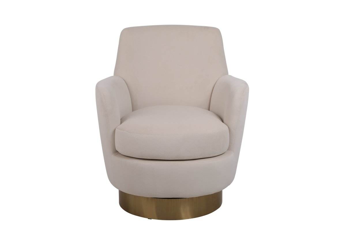 Velvet Swivel Barrel Accent Chair With Iron Base - Sleep Galleria