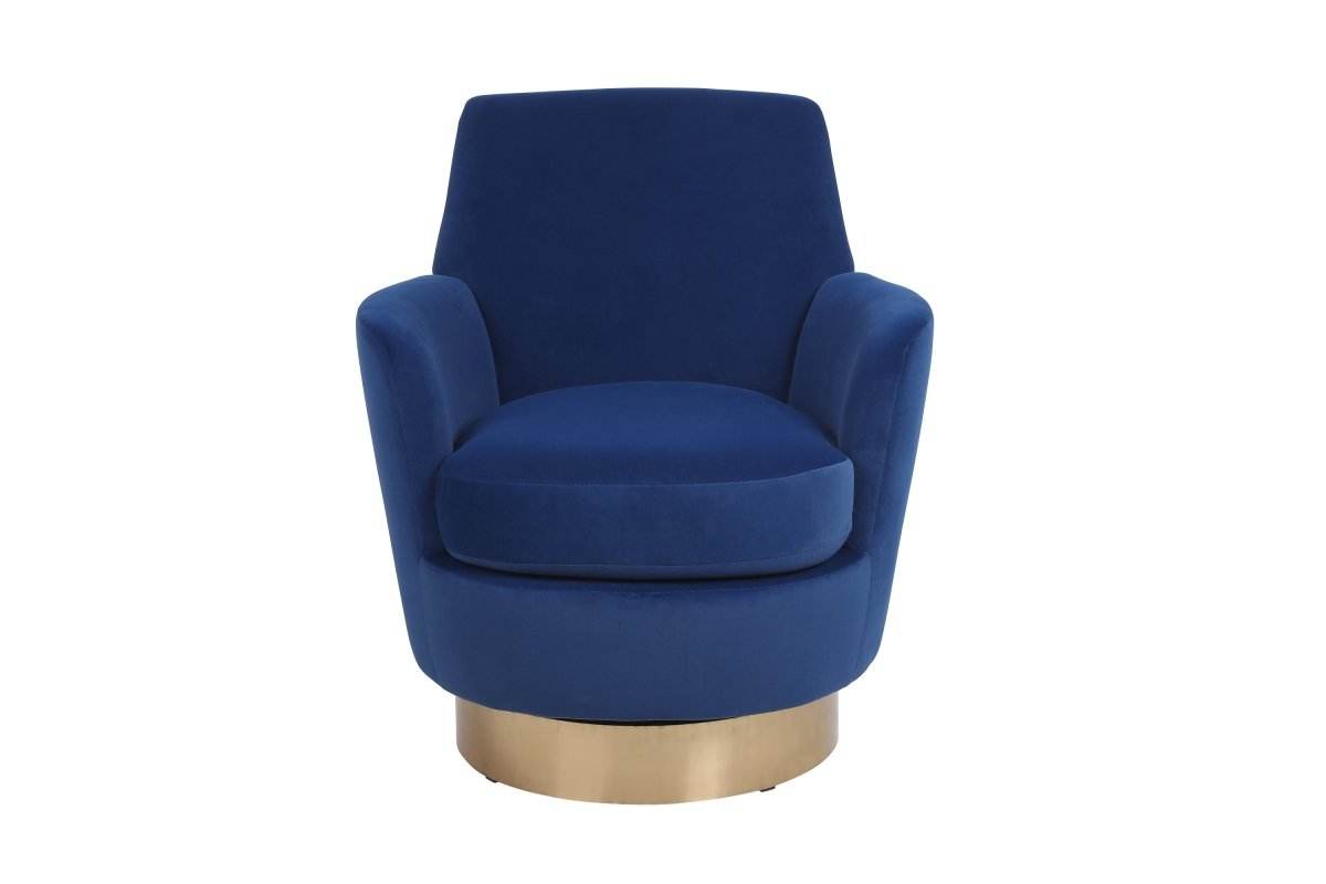 Velvet Swivel Barrel Accent Chair With Iron Base - Sleep Galleria