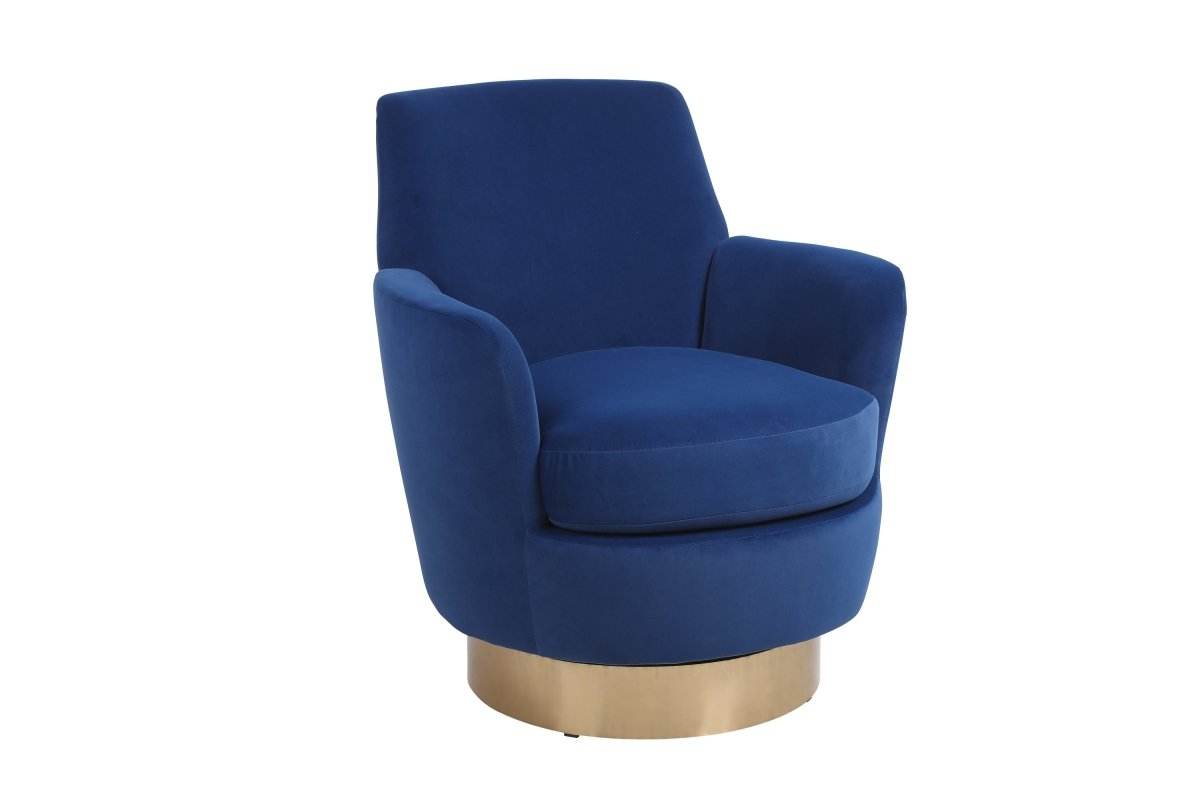 Velvet Swivel Barrel Accent Chair With Iron Base - Sleep Galleria
