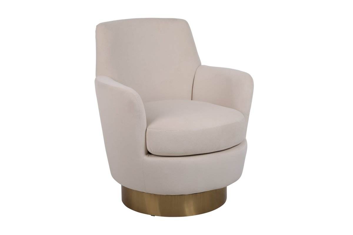 Velvet Swivel Barrel Accent Chair With Iron Base - Sleep Galleria