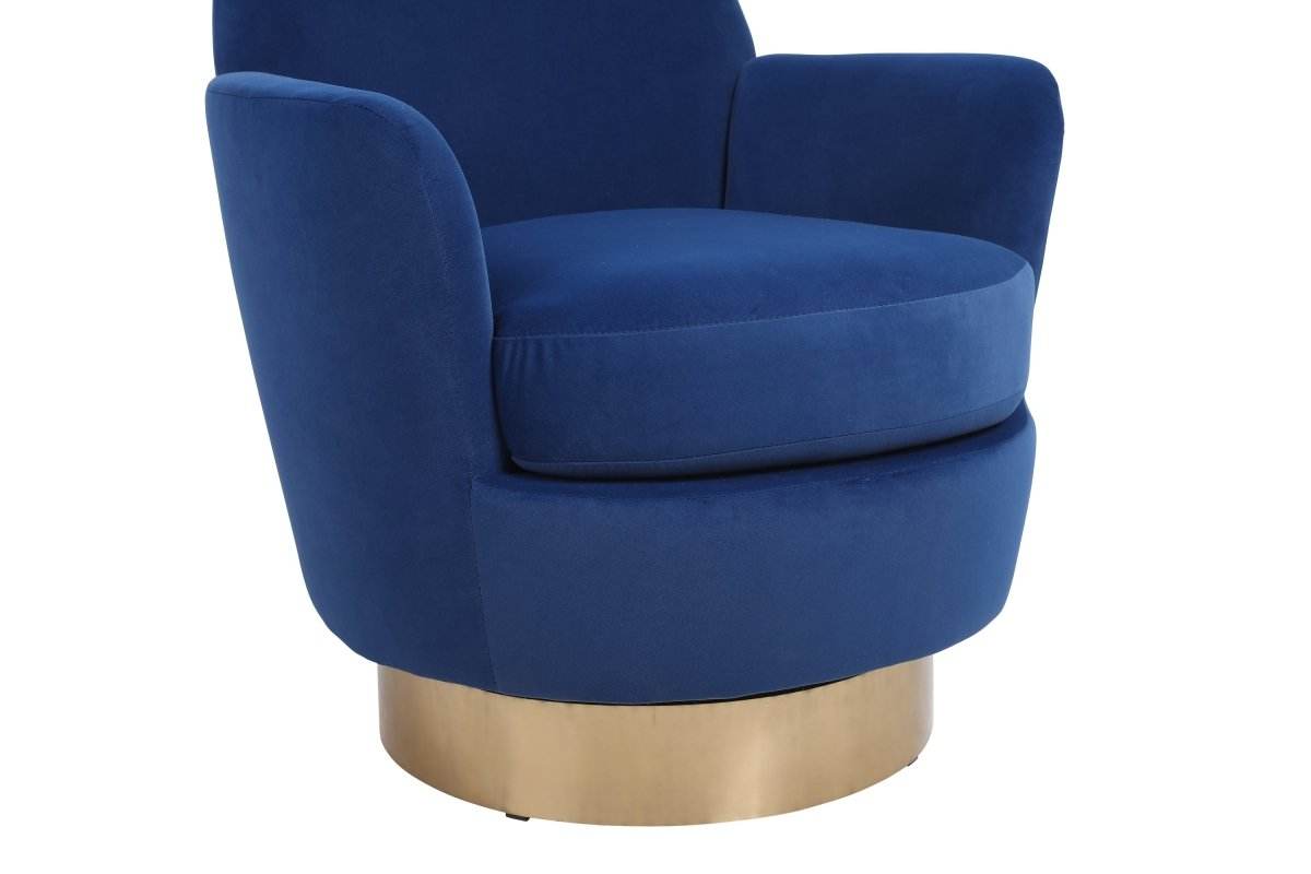 Velvet Swivel Barrel Accent Chair With Iron Base - Sleep Galleria