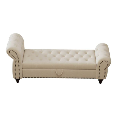 Velvet Upholstered Bed Bench With Storage And Tufted Design - Sleep Galleria