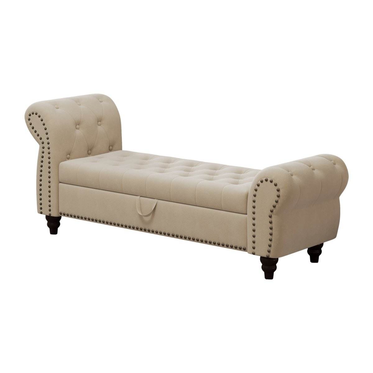 Velvet Upholstered Bed Bench With Storage And Tufted Design - Sleep Galleria