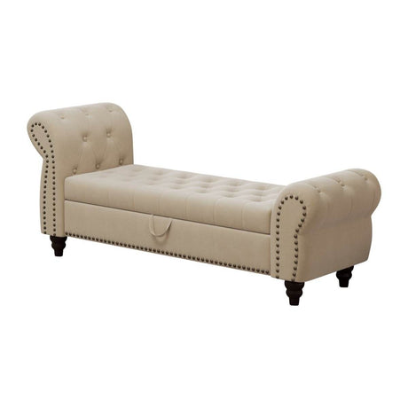 Velvet Upholstered Bed Bench With Storage And Tufted Design - Sleep Galleria