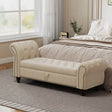 Velvet Upholstered Bed Bench With Storage And Tufted Design - Sleep Galleria