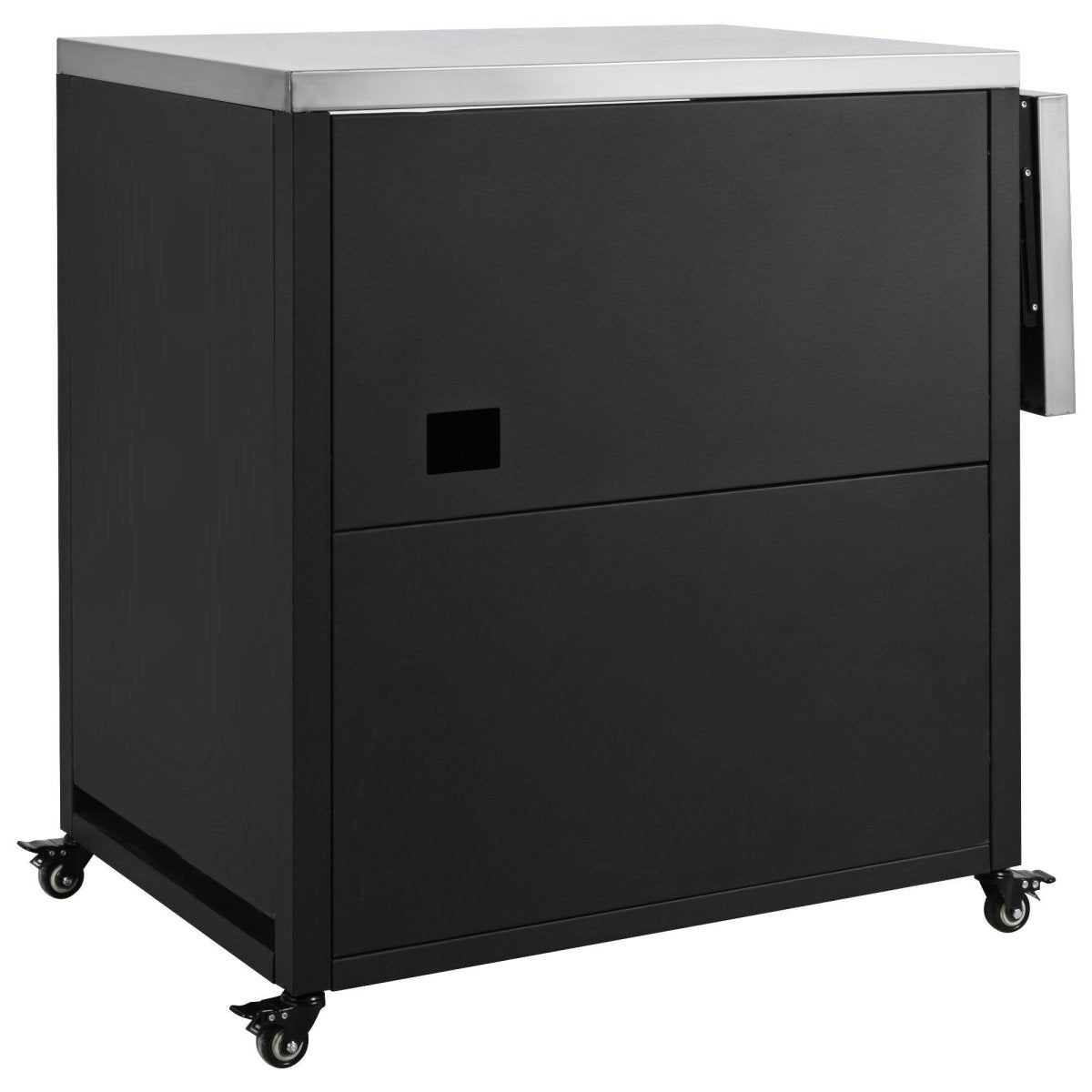 Versatile Matte Black Iron Stainless Steel Outdoor Cabinet - Omega Lifestyles