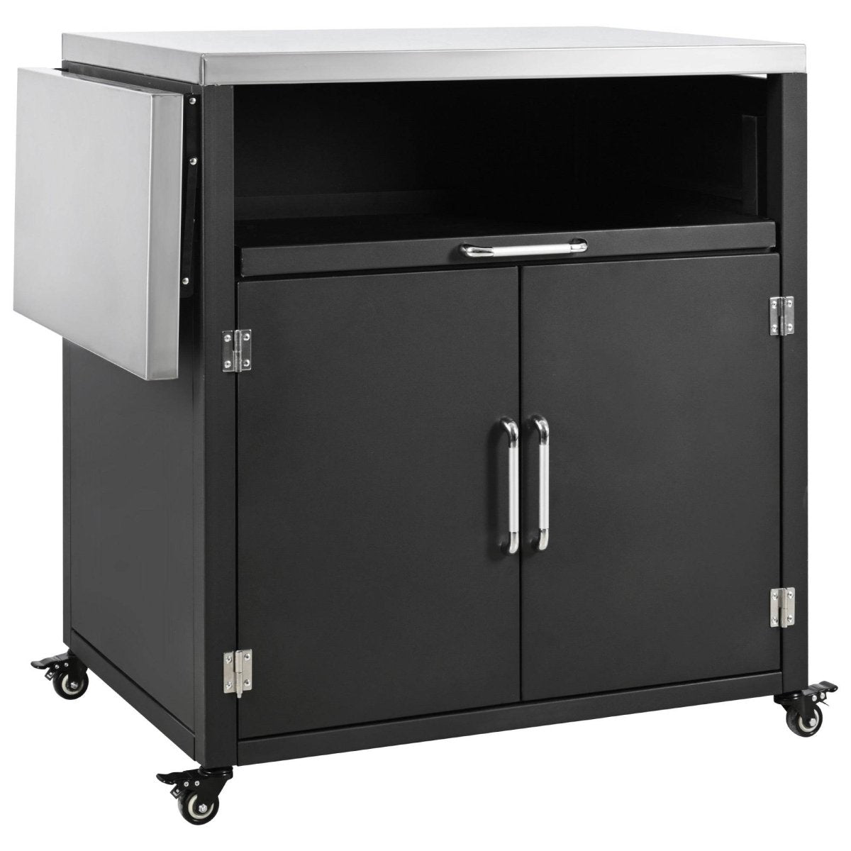 Versatile Matte Black Iron Stainless Steel Outdoor Cabinet - Omega Lifestyles