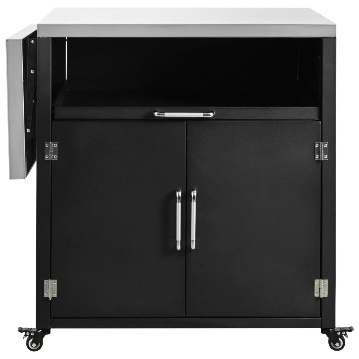 Versatile Matte Black Iron Stainless Steel Outdoor Cabinet - Omega Lifestyles