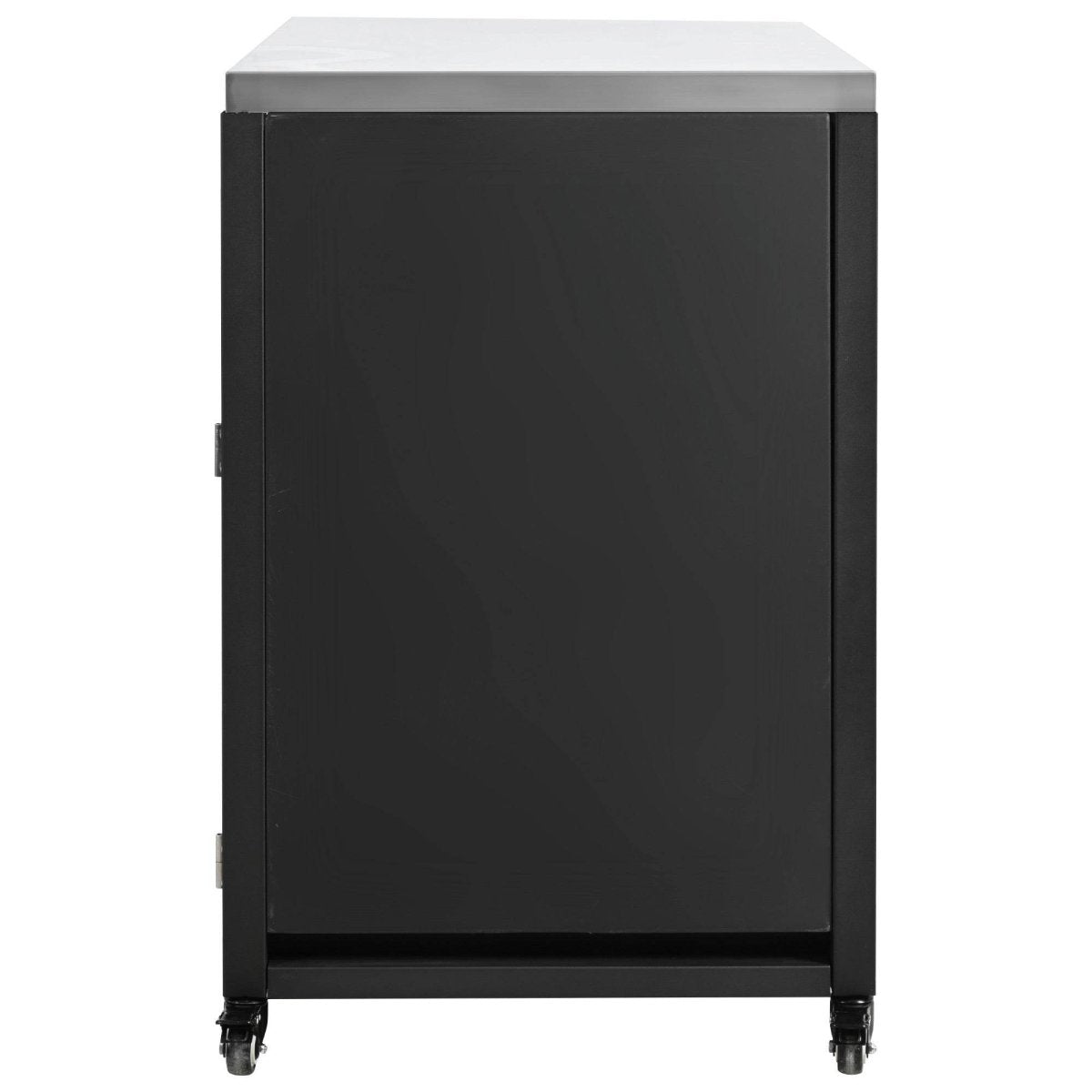 Versatile Matte Black Iron Stainless Steel Outdoor Cabinet - Omega Lifestyles