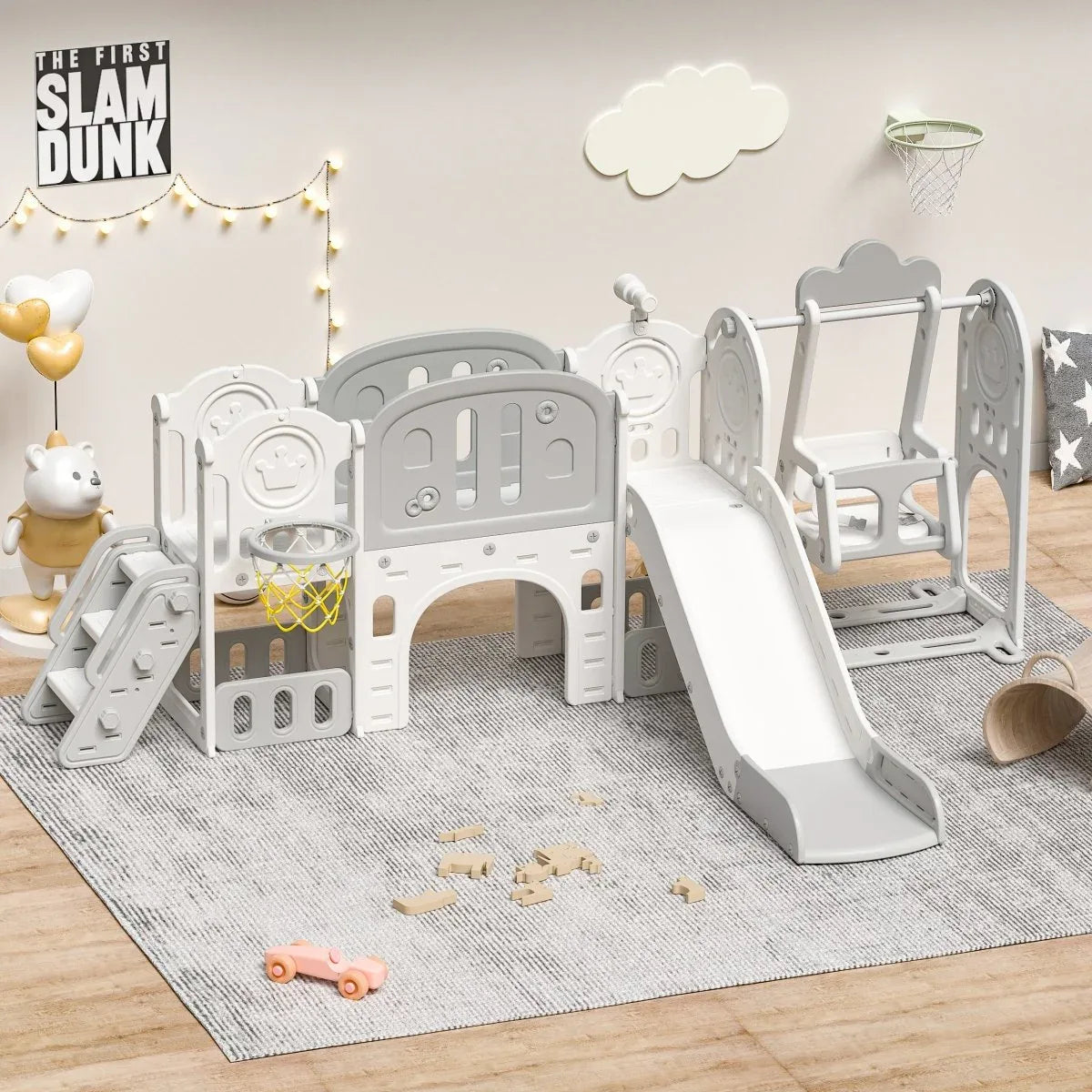 Versatile Toddler Slide 11-in-1 Activity Center Polyethylene - Omega Lifestyles