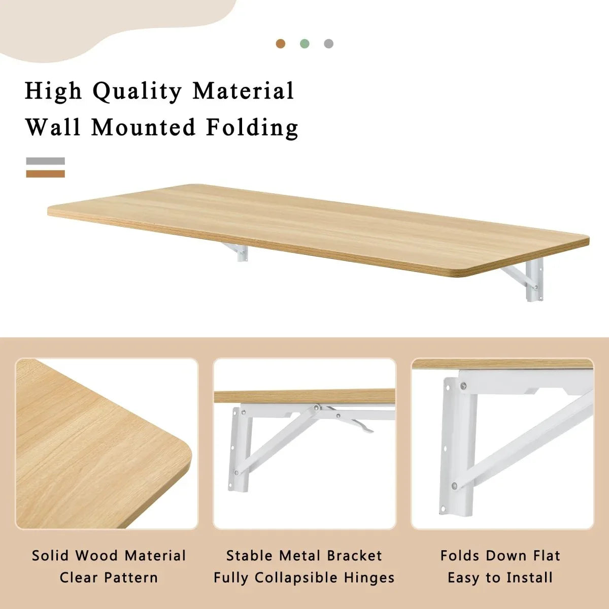 Wall Mounted Folding Table Space-Saving Small Area Desk - Omega Lifestyles