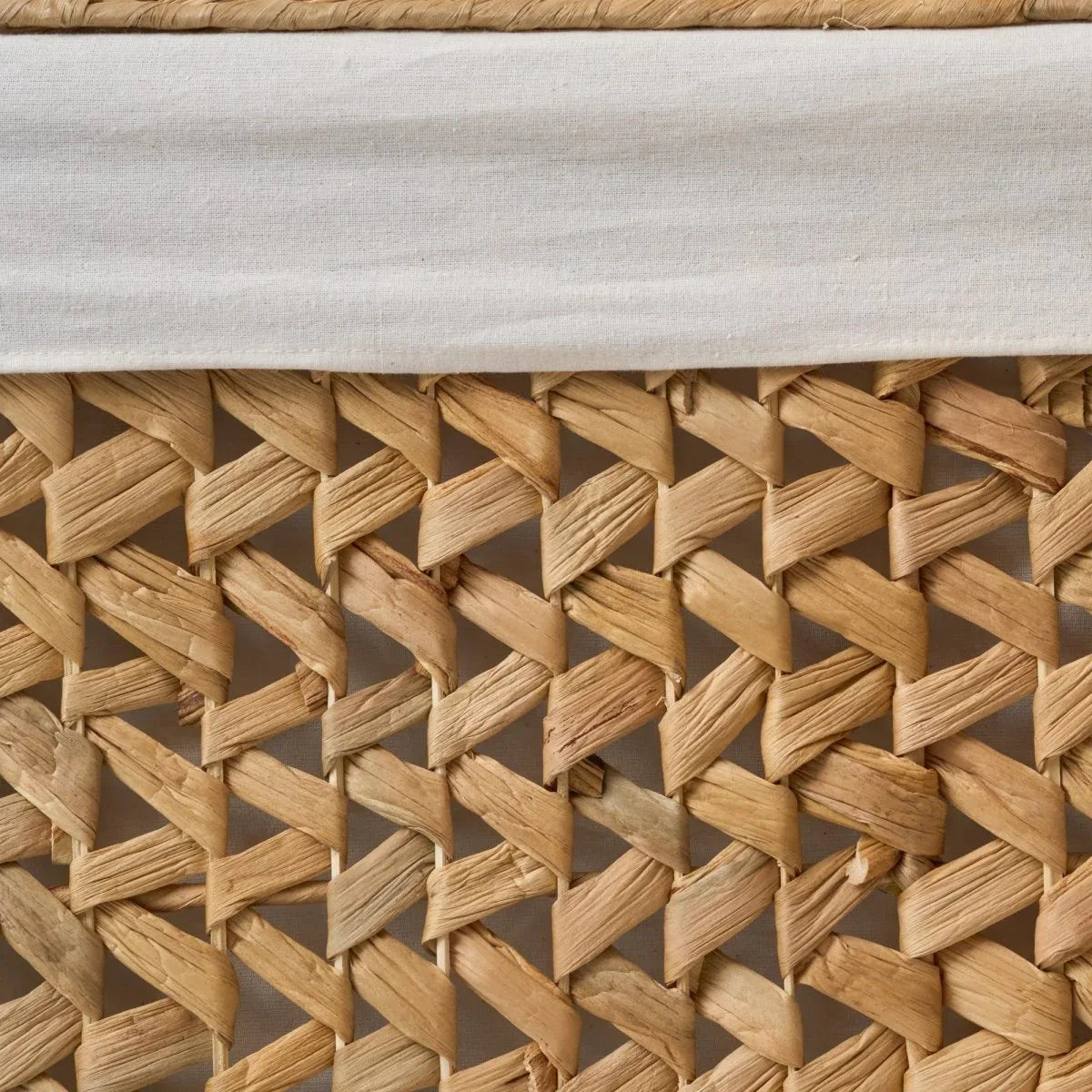 Water Hyacinth Wicker Rectangular Brown Laundry Hamper - Omega Lifestyles