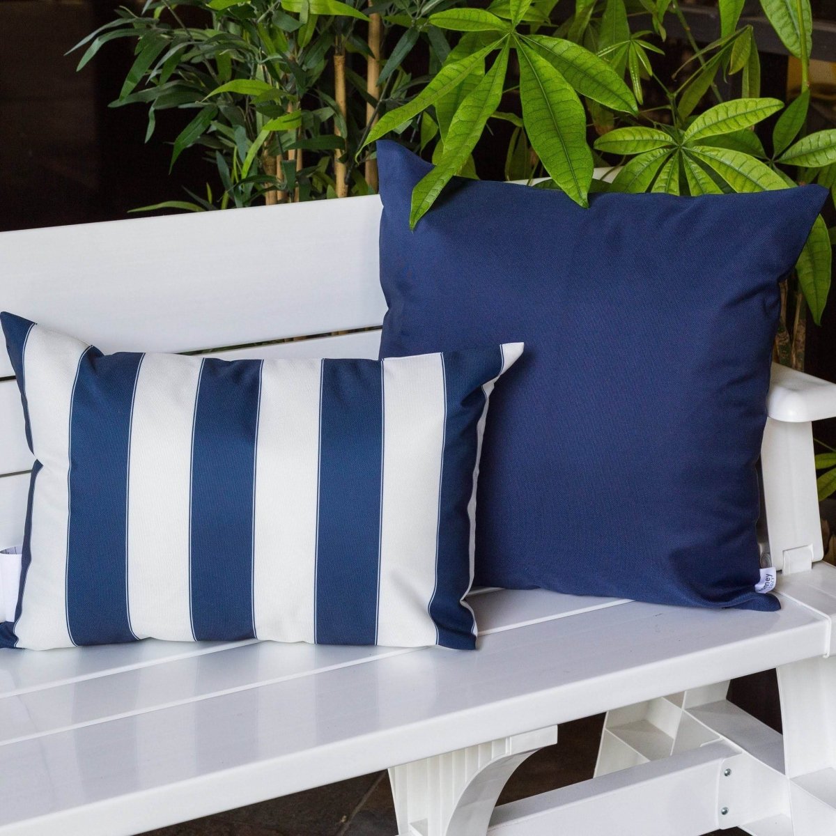 Weather Resistant Navy Polyester Indoor Outdoor Pillow 14x20 - Serenova - Omega Lifestyles