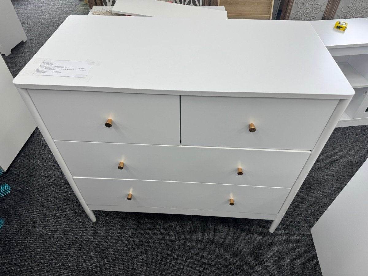 White 4-Drawer Modern Kids Storage Dresser - Sleep Galleria