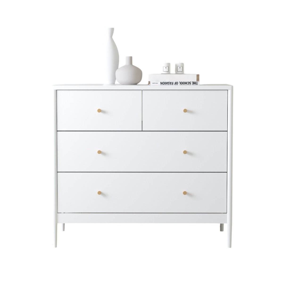 White 4-Drawer Modern Kids Storage Dresser - Sleep Galleria
