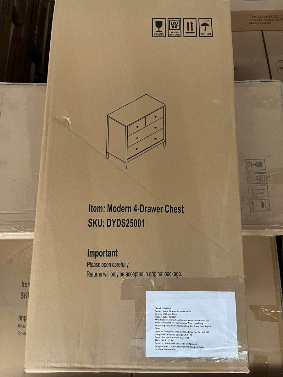 White 4-Drawer Modern Kids Storage Dresser - Sleep Galleria