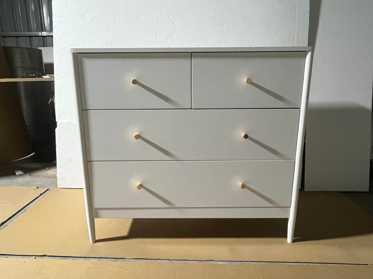 White 4-Drawer Modern Kids Storage Dresser - Sleep Galleria