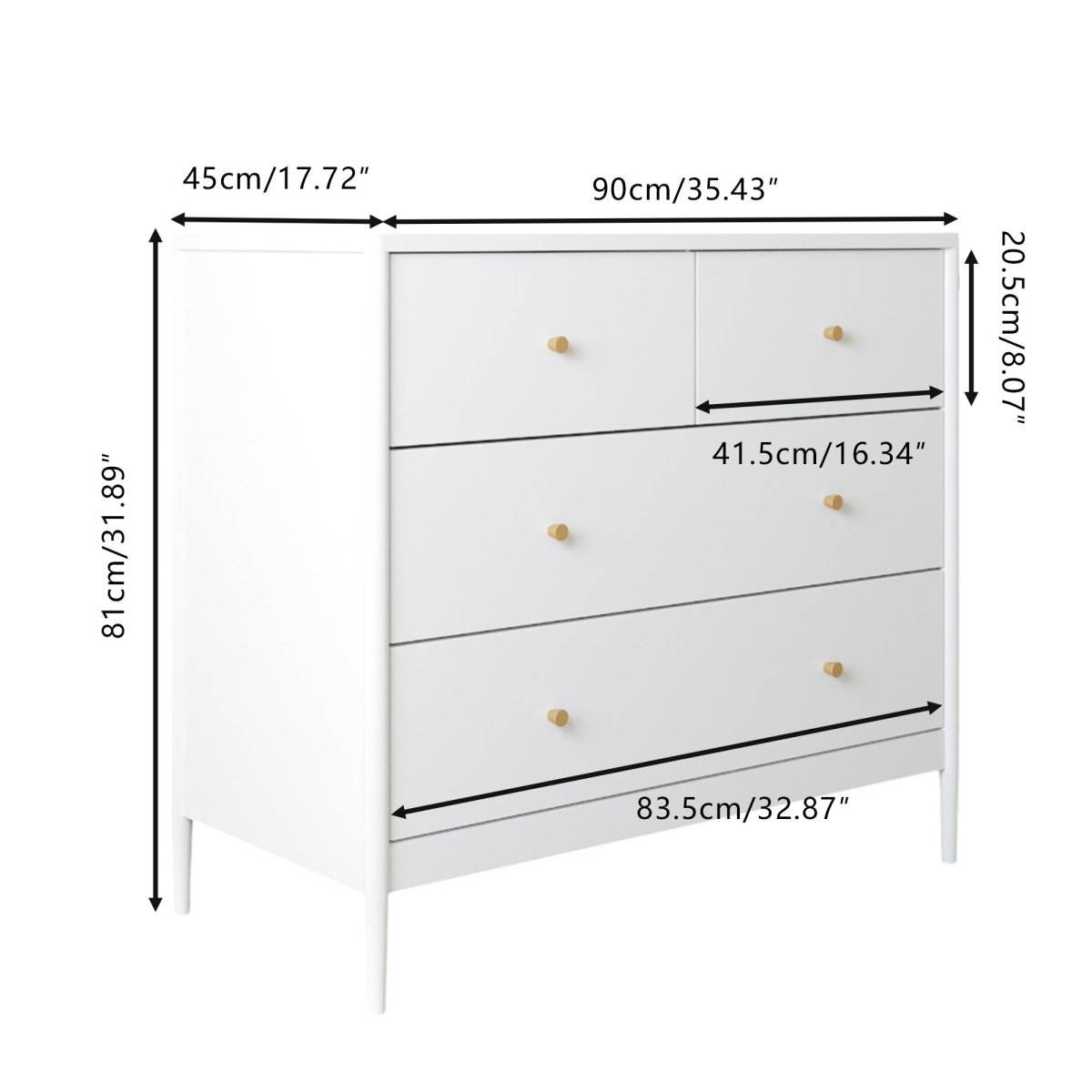 White 4-Drawer Modern Kids Storage Dresser - Sleep Galleria