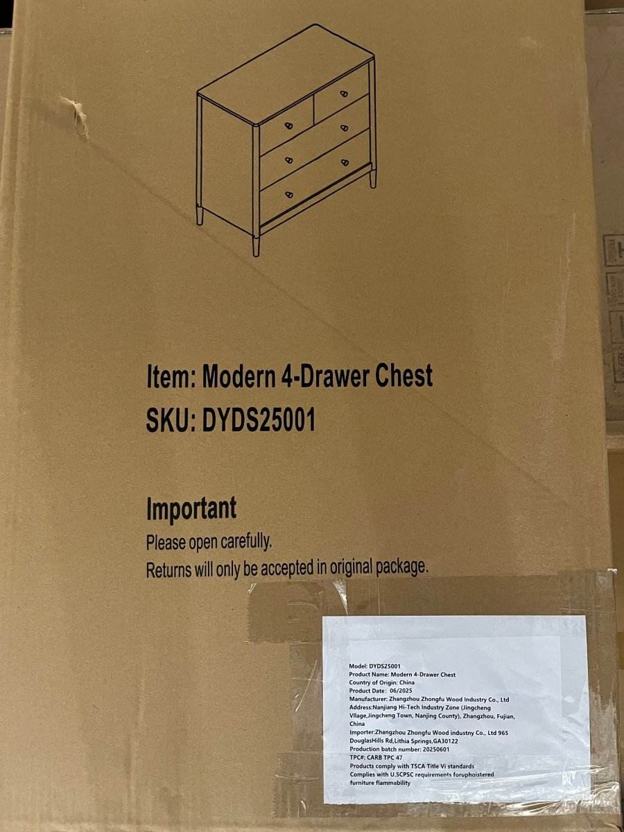 White 4-Drawer Modern Kids Storage Dresser - Sleep Galleria