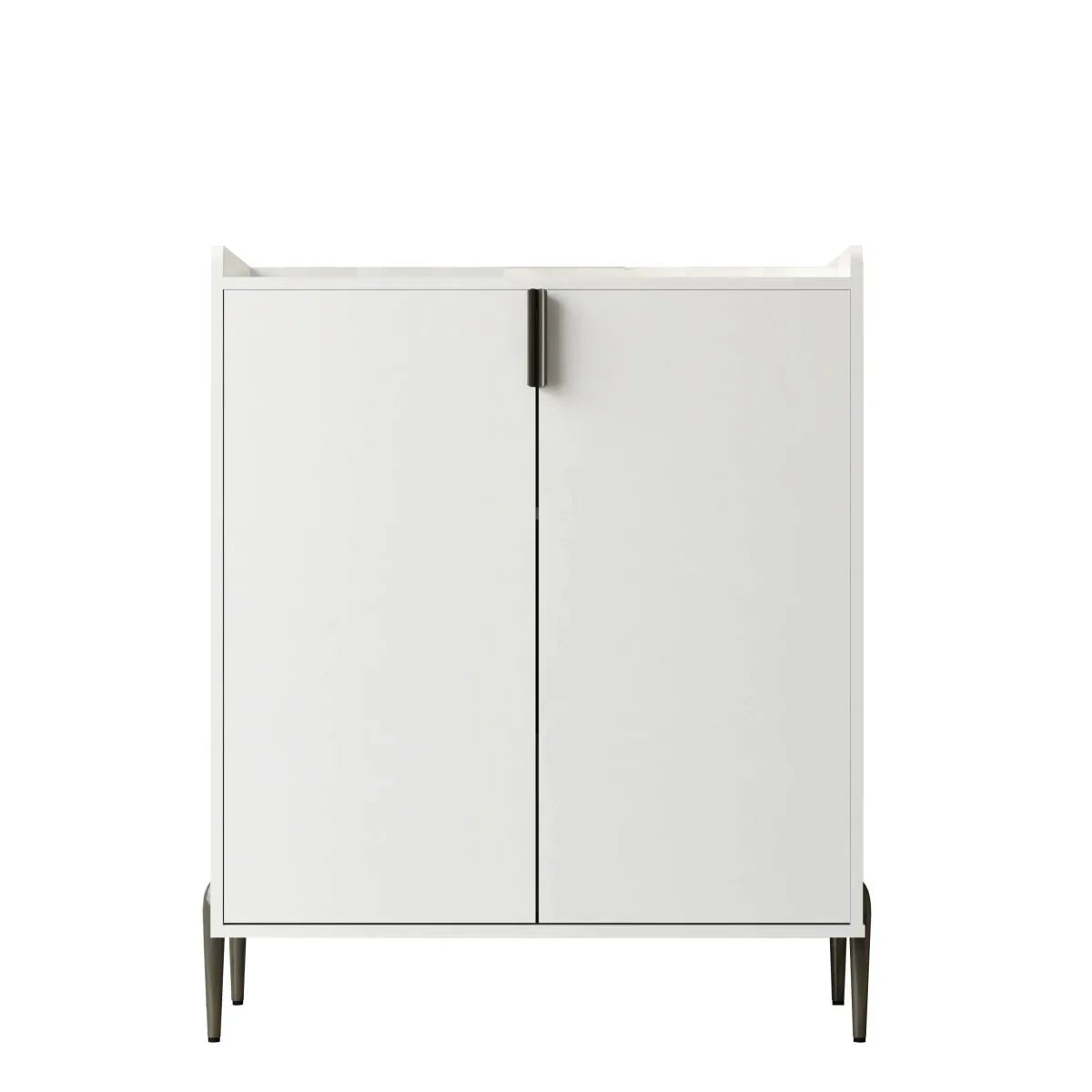 White Engineered Wood Wine Bar Cabinet With Storage - Omega Lifestyles